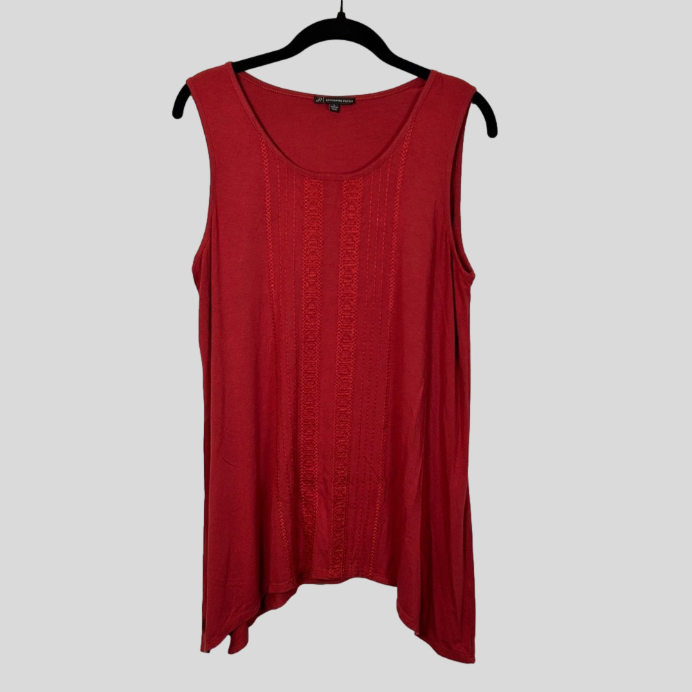 Adrianna Papell Cranberry Tunic Tank L